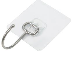 Stainless Steel Transparent Dormitory Bathroom Seamless Adhesive Hooks