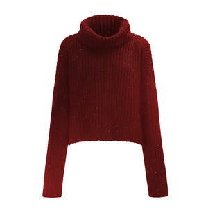 
EVAOUXIU sweater lazy and high-end sense Starry Galaxy beads turtleneck sweater wool pullover top