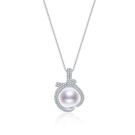 
Jingrun Pearl Heartfelt 925 Silver Freshwater Pearl Pendant 10-11mm Elegant Birthday Gift for Best Friend and Girlfriend D