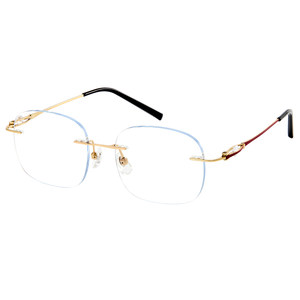 
Ultra-light pure titanium rimless glasses for women with myopia, can be equipped with anti-blue light eye protection, high-end sense, edgeless frame for square and round faces
