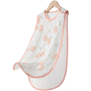 Baby sleeping bag pure cotton gauze, sleeveless vest, newborn children sleeping anti -kick, baby summer thin air -conditioning room