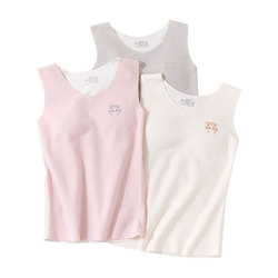 Girls' Thermal Vest Development Period Underwear Silk Velvet Self-heating Bottoming Top Seamless Children's Inner Bra
