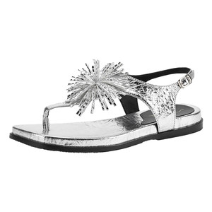 
MILLIE'S/MILLIE'S Summer Strap Sandals Flat Bottom Flip-Toe Hollow Huge Good-Looking Versatile Fashion Sandals Women P