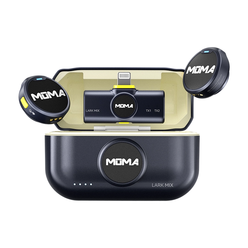 美品MOMA マイク猛玛 Lark MIX纽扣无线领夹式麦克风收音录音直播猛犸 猛玛LARK MIX纽扣无线麦克风领夹收音麦直播专用一拖二猛犸MOMA
