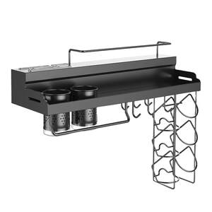 
Hole-free wall-mounted kitchen rack multi-functional seasoning rack for household kitchen knives and chopsticks storage supplies rack