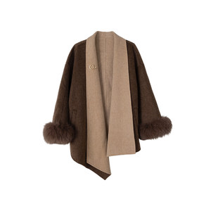 
ENJOYME shopping mall's same style light and sophisticated simple style fox coat women's mid-length winter gold-style woolen coat