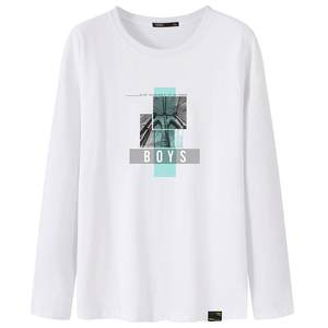 
TEEK long-sleeved t-shirt for men and teenagers 2026 spring and autumn trendy white versatile inner bottoming shirt spring clothing