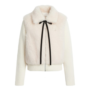 
[Ready Stock] Fragile Store Imitation Fox Fur Eco-Friendly Fur Splicing Sweater Winter Thickened Plush Jacket
