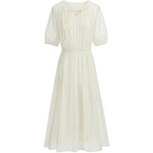 
KBNE Dress Women's Laisel Oruo Style Mid-Long Dress 2025 Summer New High-end Exquisite French Tea Break Skirt