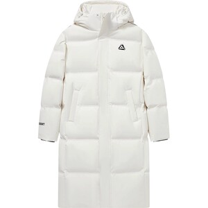 
Peak mid-length hooded down jacket for men, white, cold and windproof, warm spring new duck down casual cotton jacket for women