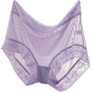 Transparent sexy mid -waist pants women's batch of full nets hollow lace lace summer thin large size fat mm flat -angle pants head hair