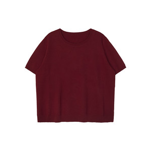 
Mercerized wool worsted simple round neck shoulder casual fashion slimming versatile skin-friendly sweater for women Anne Forest