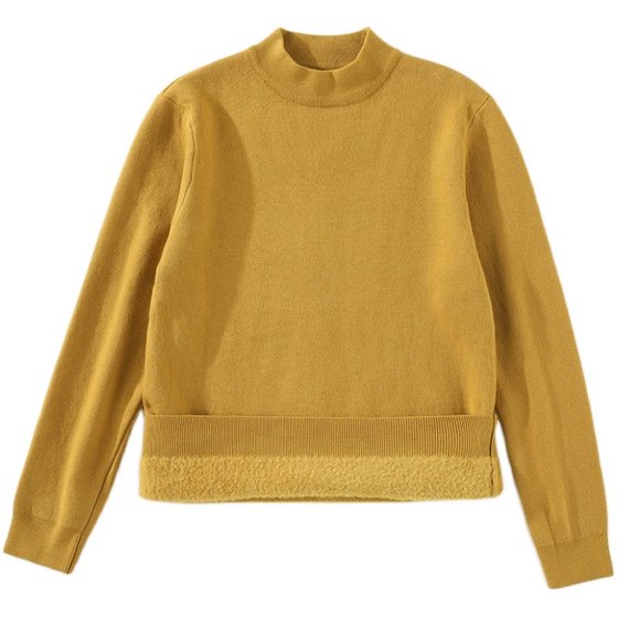 LUUD skin-friendly macaron color warm plus velvet long-sleeved bottoming shirt for men with velvet inner half turtleneck sweater