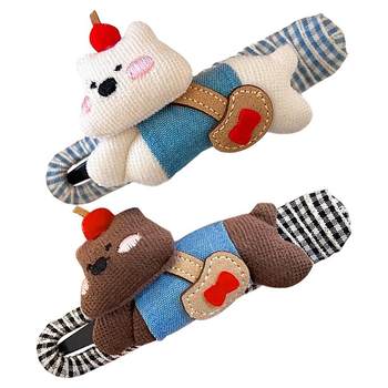 
Cute puppy hair clip for women 2025 new style duckbill clip for hair on the back of the head, large one-word grab clip, high-end hair accessories