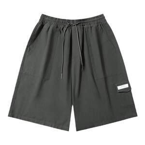 [100% cotton 280g heavy weight] Men's multi-pocket cargo shorts summer loose wide-leg straight casual sports