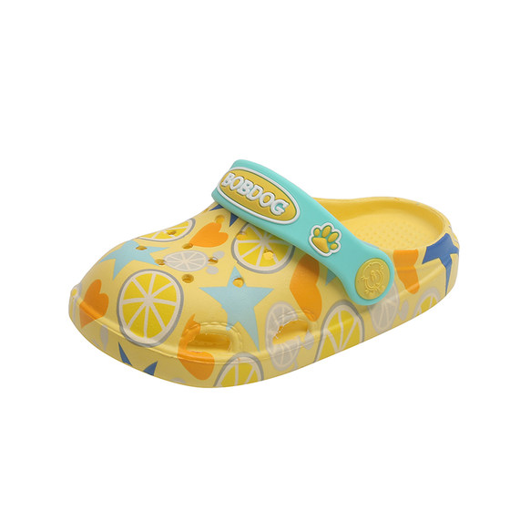 Bobdog/Babdog official children's slippers summer children's anti-slip hole shoes children's baby sandals beach