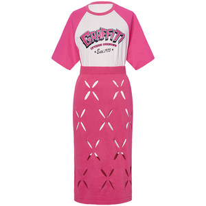 
[49/piece] EPTISON Fashion Suit Women's Summer American Sweet and Spicy Long T-shirt Skirt Two-piece Set