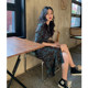 Ren Xiaoyi Lit e mode Si Teng floral dress, stylish ແລະອາຍຸການຫຼຸດຜ່ອນອາຍຸຕົ້ນພາກຮຽນ spring 2024 ຮູບແບບໃຫມ່ຂອງແມ່ຍິງ slit ສິ້ນຍາວ