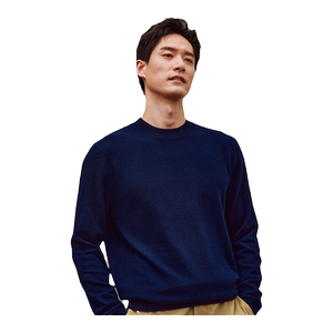 [Machine washable wool] Goldlion autumn and winter warm men's round neck knitted bottoming shirt loose sweater pullover