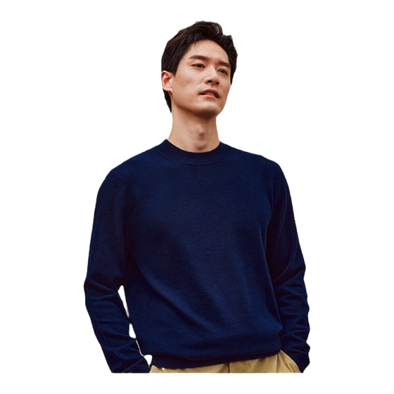 [Machine washable wool] Goldlion autumn and winter warm men's round neck knitted bottoming shirt loose sweater pullover