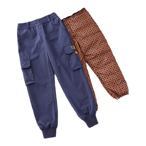 
Elephant eldest children's down pants boy's inner liner can be detached and worn outside with new style of medium and large children's labor suit thickened warm cotton pants