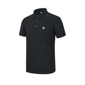 
FILA official men's woven short-sleeved POLO shirt 2024 autumn new fitness sports base top