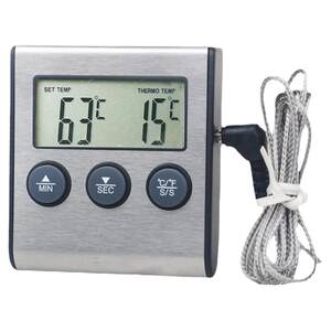 
High temperature thermometer oven barbecue plug-in temperature measurement time alarm multi-function-50-300 degree kitchen with cable