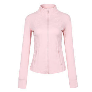 
annerun sports jacket for women's fitness quick-drying slim fit top long sleeve casual running stand collar yoga suit