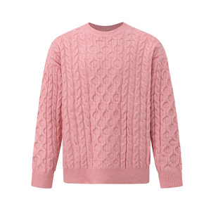 
MRCYC twist pattern pullover sweater men's winter thickened warm round neck top Korean trendy simple knitted sweater