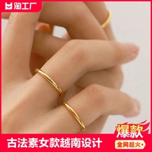 Non fading ancient method inheritance plain ring smooth ring for women's titanium steel fashion personality thin ring solid closed mouth ring joint