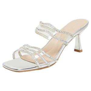 
TATA His Her Fairy Series Women's Shoes Sandals One-Flop High Heels Versatile Women's Fashion Slippers U3G01BT6