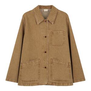 
Solighter French retro brown denim jacket for women in autumn 2025 new slim casual loose top