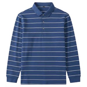 
Romon 100% cotton smart men's spring new long-sleeved polo shirt 2026 new pure cotton lapel T-shirt top
