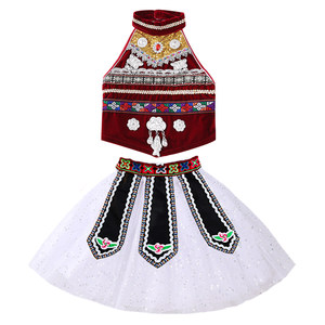 Ethnic minority costumes, children's performance costumes, March 3 Zhuang, Miao and Yi female kindergarten Hongshanguo dance costumes