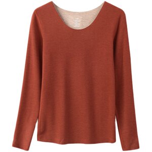 300g Women's Cashmere Silk Seamless Round Neck Long Sleeve Autumn Clothes Thermal Underwear Shandong Online Store Women's Clothing