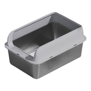 
Cat litter box extra large open type stainless steel anti-splash cat litter box cat sand box cat toilet supplies collection