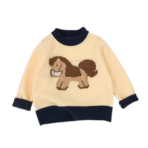 
Boys Winter Cartoon Sweater Set Baby Boy Cute Thickened Warm Pullover Sweater Baby Casual Pants