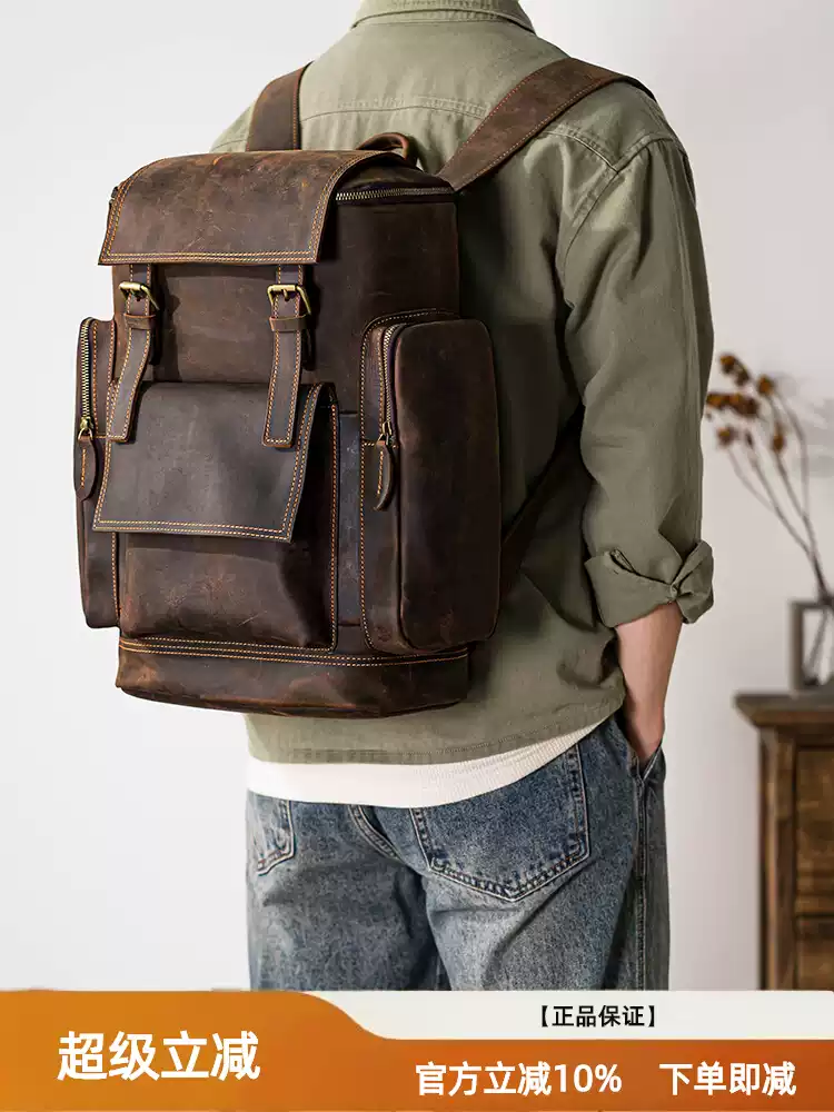 Genuine leather men's single-shoulder bag