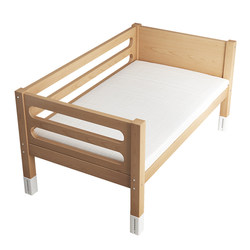 Customized beech children's bed splicing with guardrail widened baby bed solid wood bed side of baby bed