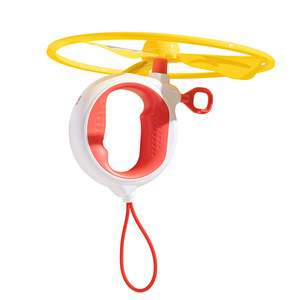 Children's bamboo dragonfly frisbee outdoor toy hand-pulled ufo rotating flying foam ejection gliding aircraft can rotate