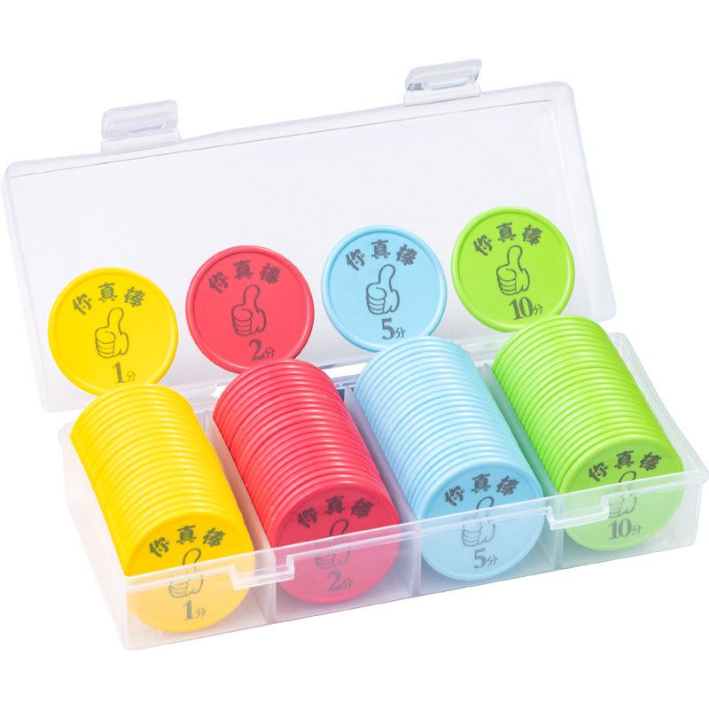 Kaijia Reward Coins - Plastic Points Tokens for Kids, School & Kindergarten