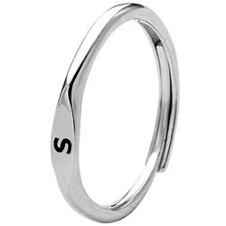 Jinmeiao Letter Ring S925 Sterling Silver Index Finger Women's Plain Ring Ring Surname Lettering Men's Custom Couple Ring