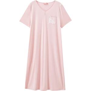 
Maniform sexy V-neck short-sleeved skirt home wear women's comfortable mid-length living wear nightgown pajamas 20310712