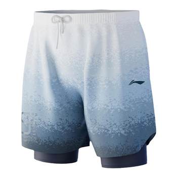 
Li Ning blue and white gradient double-layer anti-embarrassing men's swimming trousers