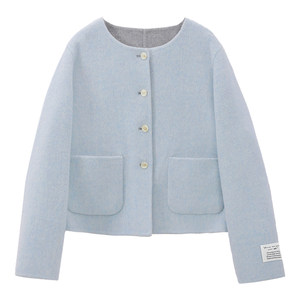 
Tumando blue double-sided woolen short coat for women small 2025 new woolen coat wool short coat