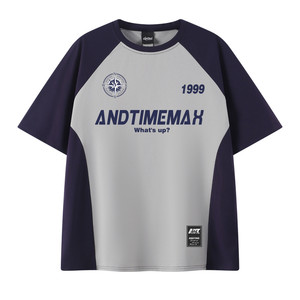 
andtime American cool short-sleeved contrasting color fitness training outdoor sports breathable basketball quick-drying loose T-shirt