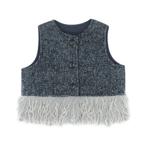 
Big Ear Elephant Girls' Vest Straight Casual Pants Winter New Baoer Xiaoxiangfeng Tassel Thickened Warm Suit