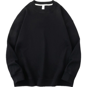 350g Heavyweight Sweater Men's Trendy Versatile Spring, Autumn, and Winter Solid Color Hatless Top Clothes Loose Round Neck Long sleeved T-shirt