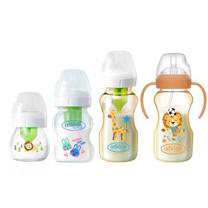 Dr. Brown's growth series baby bottle newborn baby big baby anti-bloating glass PPSU mixed material set