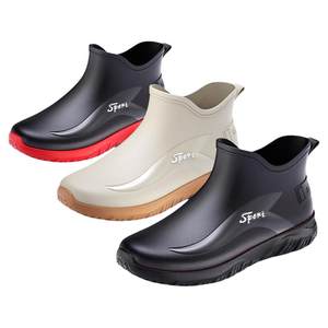 
Fashionable rain boots for men's waterproof rain boots for kitchen non-slip rubber shoes for water shoes for fishing wear-resistant mountain climbing short rain season